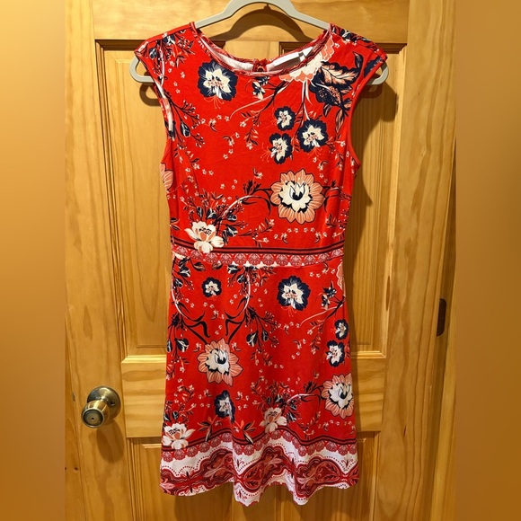 New York & Company red floral dress women’s size small - Picture 1 of 10